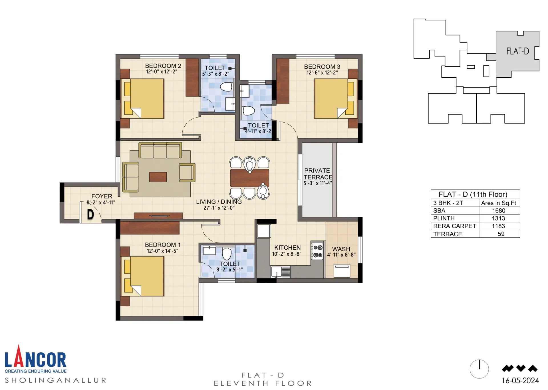 Flat D 11TH Floor Plan